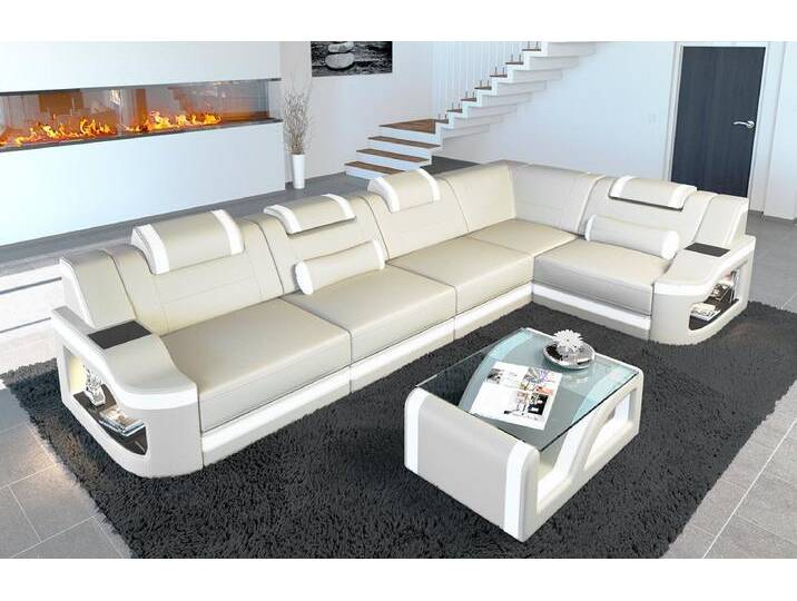 Sofa Dreams Ecksofa Ledersofa Padua L Form Ledercouch Leder Sofa, Couch, mit LED, Designersofa, beige gelb, Mit Bettfunktion-RGB-LED-Beleuchtung Sofa Dreams Ecksofa Ledersofa Padua L Form Ledercouch Leder Sofa, Couch, mit LED, Designersofa, beige gelb, Mit Bettfunktion-RGB-LED-Beleuchtung von sofa-dreams