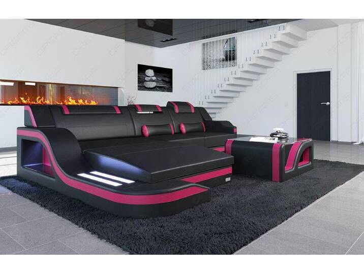 Sofa Dreams Ecksofa Ledersofa Palermo L Form Mini, Designersofa Couch, mit LED Licht & USB Anschluss Sofa Dreams Ecksofa Ledersofa Palermo L Form Mini, Designersofa Couch, mit LED Licht & USB Anschluss von sofa-dreams