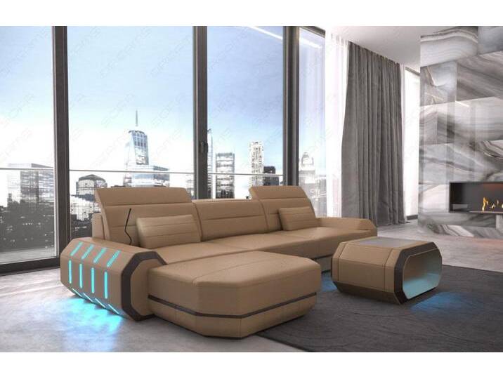 Sofa Dreams Ecksofa Ledersofa Roma L Form Mini, Designersofa von sofa-dreams