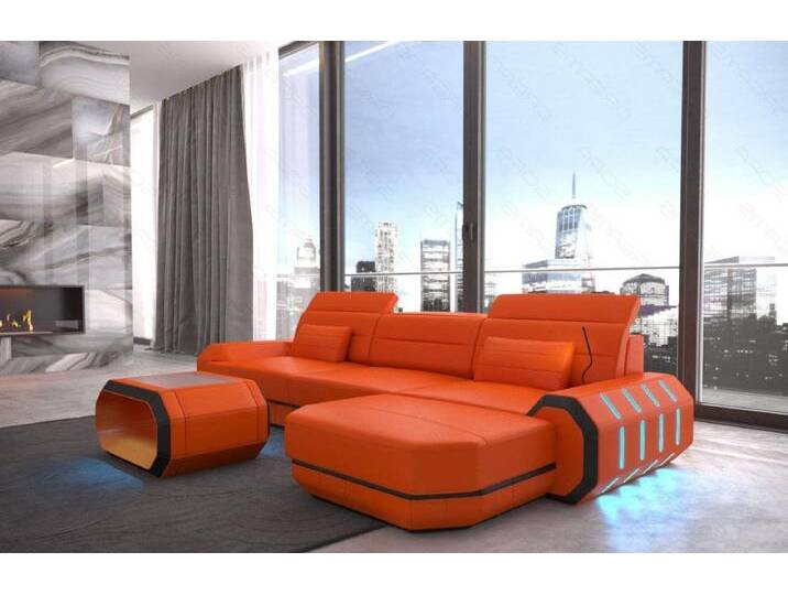 Sofa Dreams Ecksofa Ledersofa Roma L Form Mini, Designersofa von sofa-dreams