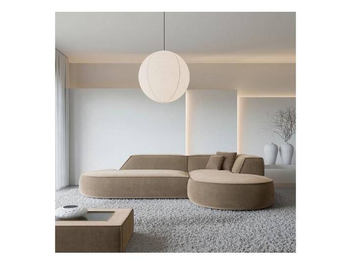 Sofa Dreams Ecksofa Monterola L Form Lounge Designer Sofa, mit Samtstoff Bezug in Braun, Ausrichtung Ecke rechts, braun, Samt-Braun von sofa-dreams