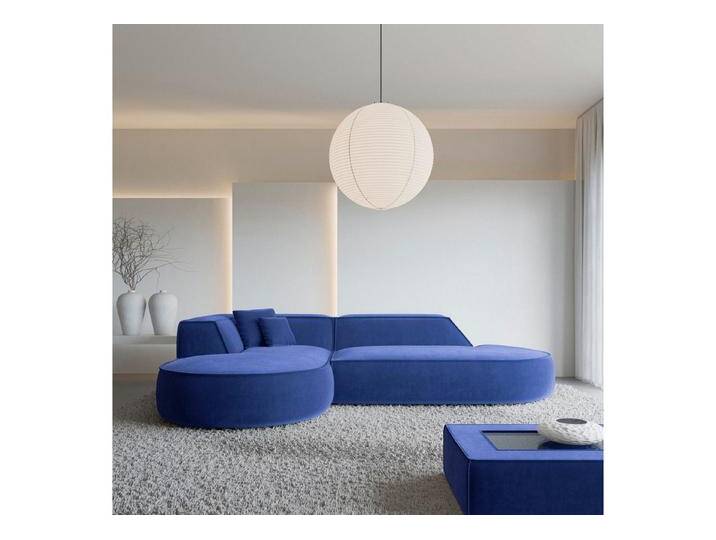 Sofa Dreams Ecksofa Monterola L Form Lounge Designer Sofa, mit Samtstoff Bezug in Dunkelblau, Ausrichtung Ecke links, blau, Samt-Dunkelblau von sofa-dreams