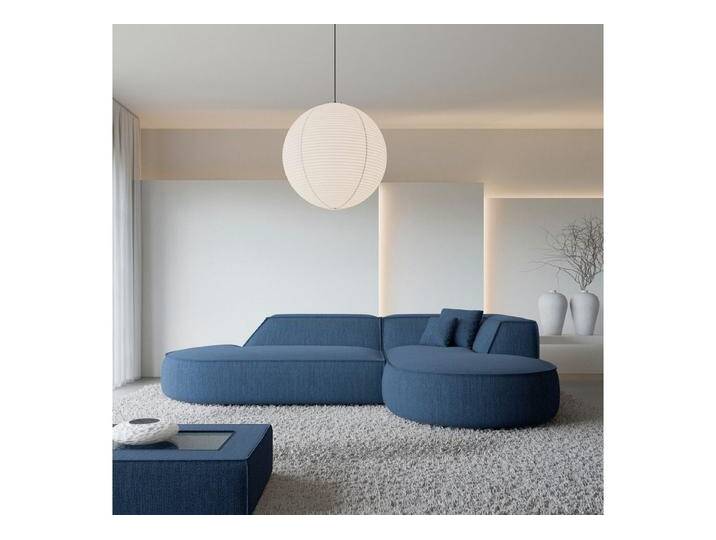 Sofa Dreams Ecksofa Monterola L Form Lounge Designer Sofa, mit Strukturstoff Bezug in Blau, Ausrichtung Ecke rechts, blau, Webstoff-Blau von sofa-dreams