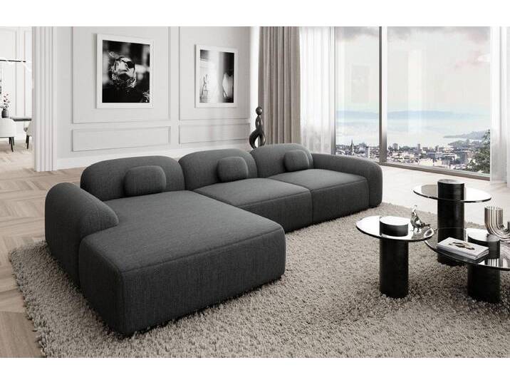 Sofa Dreams Ecksofa Polstersofa Stoff Couch Stoffsofa Modern Sofa Barcelona L Form kurz, Lounge-Sofa, Anthrazit-Webstoff von sofa-dreams