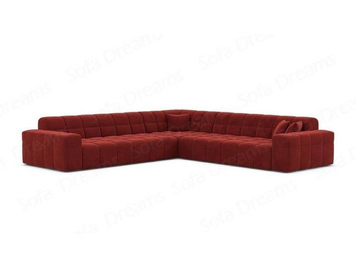 Sofa Dreams Ecksofa Polsterstoff Ecksofa Samt Modern Eckcouch Ibiza L Form Samtsofa Sofa, Loungesofa, rot, Rot von sofa-dreams