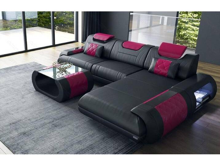 Sofa Dreams Ecksofa Sofa Leder Rimini L Form Ledersofa Ledercouch, Couch, mit LED, Designersofa, schwarz, Ohne Bettfunktion-RGB-LED-Beleuchtung Sofa Dreams Ecksofa Sofa Leder Rimini L Form Ledersofa Ledercouch, Couch, mit LED, Designersofa, schwarz, Ohne Bettfunktion-RGB-LED-Beleuchtung von sofa-dreams