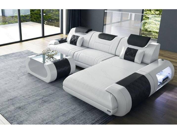 Sofa Dreams Ecksofa Sofa Leder Rimini L Form Ledersofa Ledercouch, Couch, mit LED, Designersofa, schwarz weiß, Mit Bettfunktion-RGB-LED-Beleuchtung Sofa Dreams Ecksofa Sofa Leder Rimini L Form Ledersofa Ledercouch, Couch, mit LED, Designersofa, schwarz weiß, Mit Bettfunktion-RGB-LED-Beleuchtung von sofa-dreams
