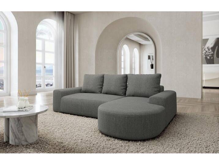 Sofa Dreams Ecksofa Stoff Ecksofa Gomera L Form kurz, Ottomane, Zierkissen, L-kurz Form, Ecksofa, grau, Webstoff-Dunkelgrau von sofa-dreams