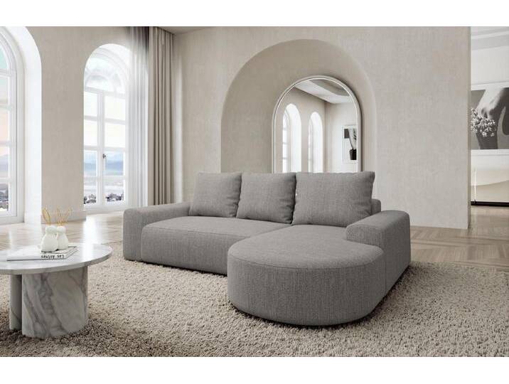 Sofa Dreams Ecksofa Stoff Ecksofa Gomera L Form kurz, Ottomane, Zierkissen, L-kurz Form, Ecksofa, grau, Webstoff-Hellgrau von sofa-dreams