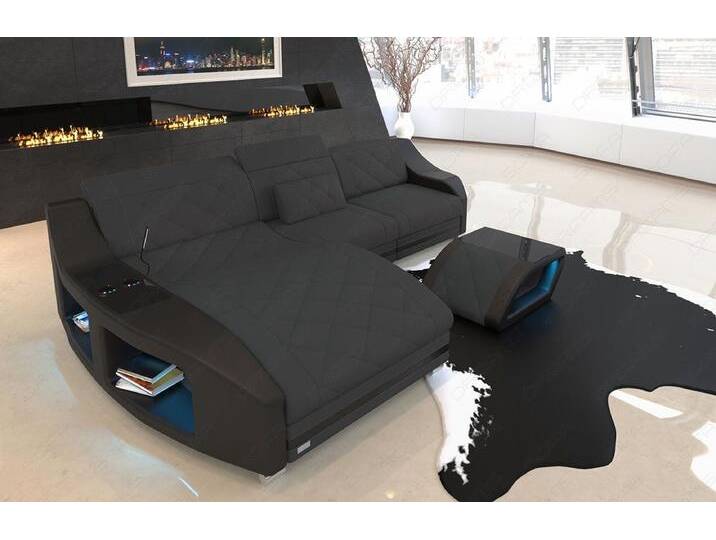 Sofa Dreams Ecksofa Stoff Polster Design Sofa Swing L Form M Mikrofaser Stoffsofa, grau schwarz, Ohne Bettfunktion, dunkelgrau-schwarz von sofa-dreams