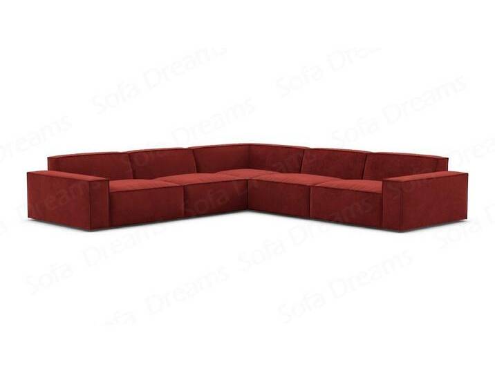 Sofa Dreams Ecksofa Stoff Sofa Polsterecksofa Formenta L Form Eckcouch Samtsofa Stoffsofa, Loungesofa, rot, Rot von sofa-dreams