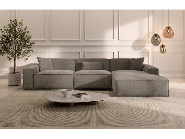 Sofa Dreams Ecksofa Stoffsofa Sofa Polstercouch Modern Formenta L Form Kurz Eckcouch, Loungesofa, grau, Webstoff-Dunkelgrau von sofa-dreams