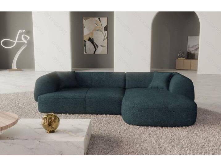 Sofa Dreams Loungesofa Design Ecksofa Malaga L Form, Ottomane 4-Sitzer versch. Stoffbezüge von sofa-dreams
