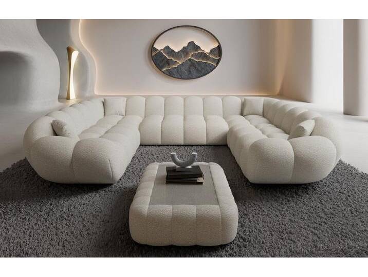 Sofa Dreams Loungesofa Maleron XXL Panorama Design Couch, Polster Sofa Wohnlandschaft, 6-Sitzer, Boucléstoff Bezug in Weiß, weiß, Bouclé-Weiß Sofa Dreams Loungesofa Maleron XXL Panorama Design Couch, Polster Sofa Wohnlandschaft, 6-Sitzer, Boucléstoff Bezug in Weiß, weiß, Bouclé-Weiß von sofa-dreams