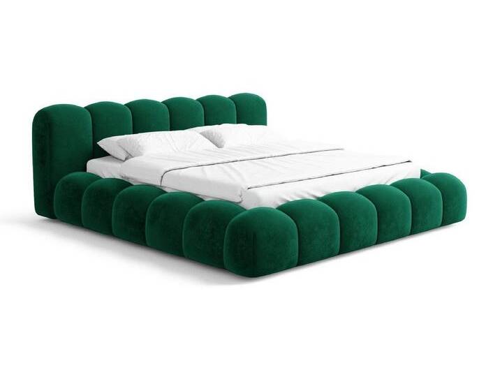 Sofa Dreams Polsterbett Komplettbett Coruna (Modern), Designerbett, grün, Samt-Grün von sofa-dreams
