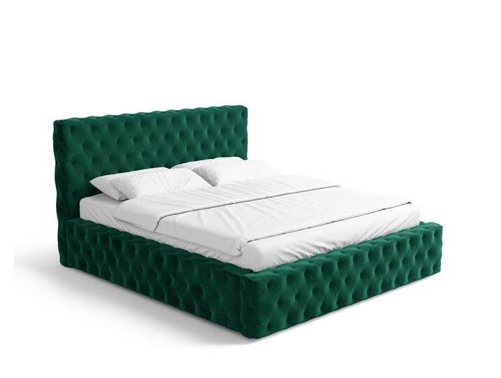 Sofa Dreams Polsterbett Navidad (Designerbett), Komplettbett Bett mit Bettkasten, inklusive Matratze und Topper, grün, Grün von sofa-dreams