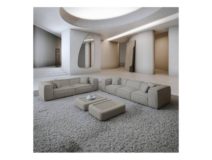 Sofa Dreams Polstergarnitur Liranda 3er & 2er Couchgarnitur, (Sofa-Set, 2 Teile, Couchgarnitur, inkl. Zierkissen), 3-Sitzer, 2-Sitzer Lounge Sofagarnitur, Strukturstoff Bezug Hellgrau von sofa-dreams