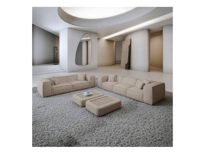 Sofa Dreams Polstergarnitur Liranda 3er & 2er Couchgarnitur, (Sofa-Set, 2 Teile, Couchgarnitur, inkl. Zierkissen), 3-Sitzer, 2-Sitzer Lounge Sofagarnitur, Strukturstoff Bezug in Beige von sofa-dreams