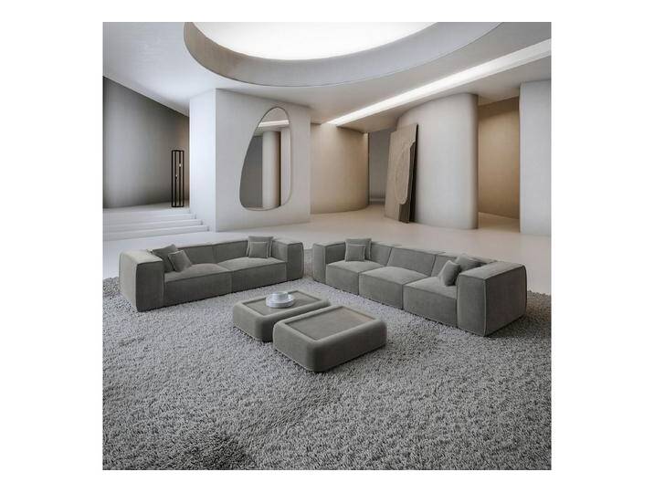 Sofa Dreams Polstergarnitur Liranda 3er & 2er Couchgarnitur, (Sofa-Set, 2 Teile, Couchgarnitur, inkl. Zierkissen), 3-Sitzer, 2-Sitzer Sofagarnitur, Lounge, Samtstoff Bezug Dunkelgrau von sofa-dreams