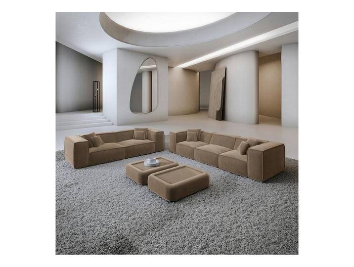 Sofa Dreams Polstergarnitur Liranda 3er & 2er Couchgarnitur, (Sofa-Set, 2 Teile, Couchgarnitur, inkl. Zierkissen), 3-Sitzer, 2-Sitzer Sofagarnitur, Lounge, Samtstoff Bezug in Braun von sofa-dreams