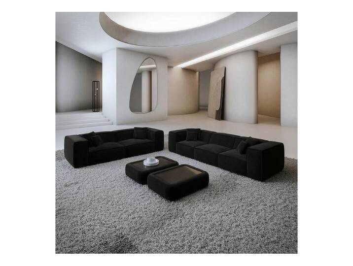 Sofa Dreams Polstergarnitur Liranda 3er & 2er Couchgarnitur, (Sofa-Set, 2 Teile, Couchgarnitur, inkl. Zierkissen), 3-Sitzer, 2-Sitzer Sofagarnitur, Lounge, Samtstoff Bezug in Schwarz von sofa-dreams