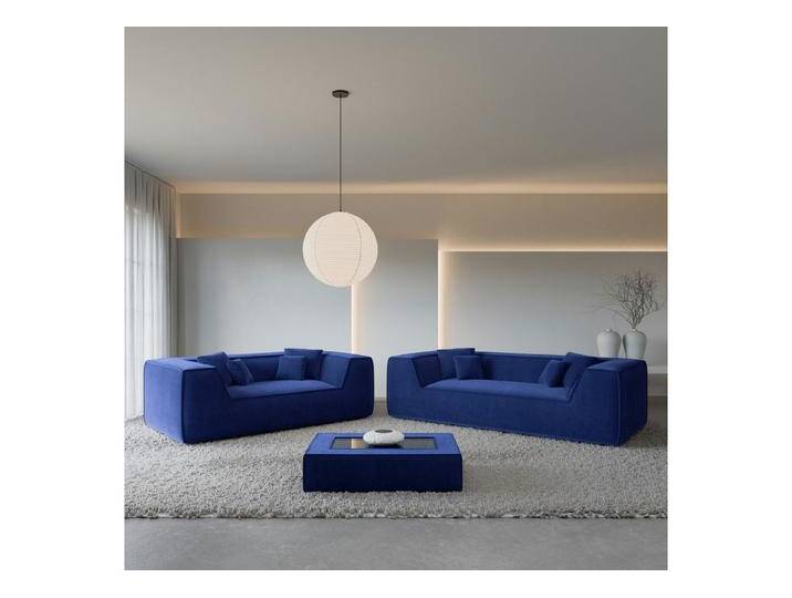 Sofa Dreams Polstergarnitur Monterola 3er & 2er Couchgarnitur, (Sofa-Set, 2 Teile, Couchgarnitur, inkl. Zierkissen), 3-Sitzer, 2-Sitzer Sofagarnitur, Lounge, Samtstoff Bezug in Dunkelblau von sofa-dreams