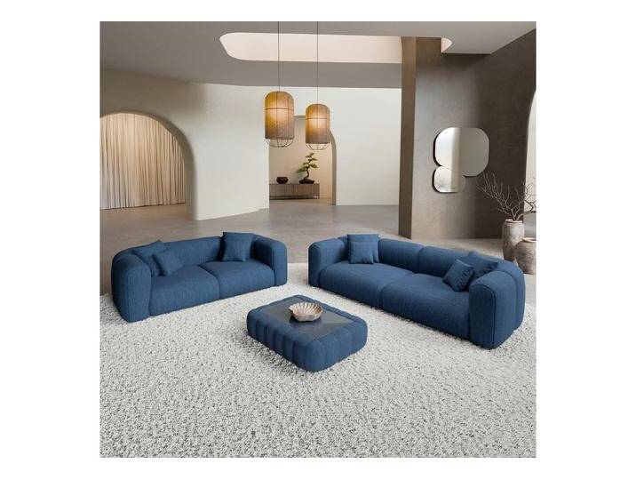 Sofa Dreams Polstergarnitur Venturia 3er & 2er Couchgarnitur, (Sofa-Set, 2 Teile, Couchgarnitur, inkl. Zierkissen), 3-Sitzer, 2-Sitzer Lounge Sofagarnitur, Strukturstoff Bezug in Blau von sofa-dreams