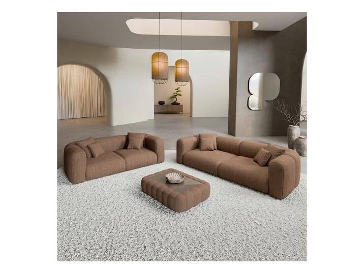 Sofa Dreams Polstergarnitur Venturia 3er & 2er Couchgarnitur, (Sofa-Set, 2 Teile, Couchgarnitur, inkl. Zierkissen), 3-Sitzer, 2-Sitzer Lounge Sofagarnitur, Strukturstoff Bezug in Braun von sofa-dreams