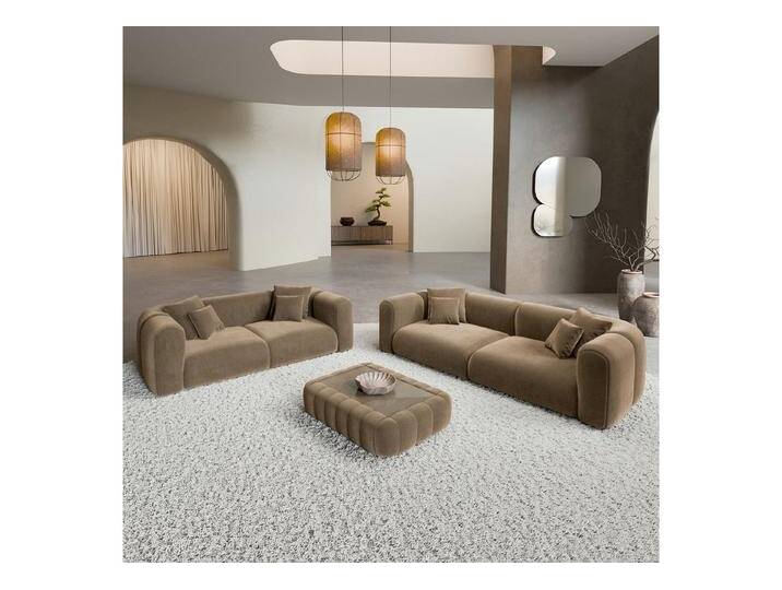 Sofa Dreams Polstergarnitur Venturia 3er & 2er Couchgarnitur, (Sofa-Set, 2 Teile, Couchgarnitur, inkl. Zierkissen), 3-Sitzer, 2-Sitzer Sofagarnitur, Lounge, Samtstoff Bezug in Braun von sofa-dreams
