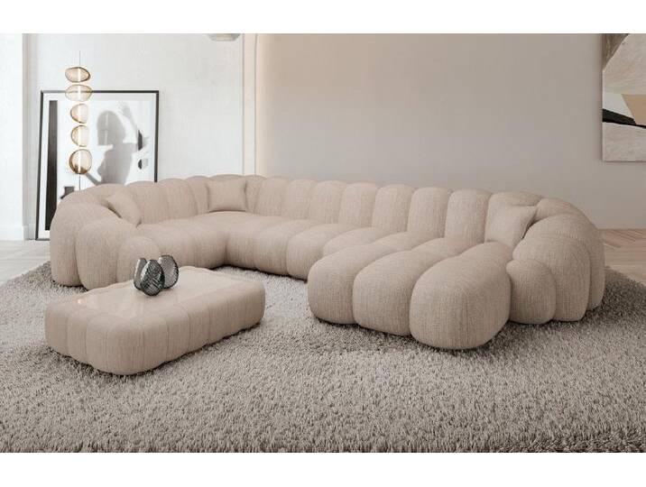Sofa Dreams Sofa Rajada U Form Stoff, beige, Webstoff-Beige von sofa-dreams