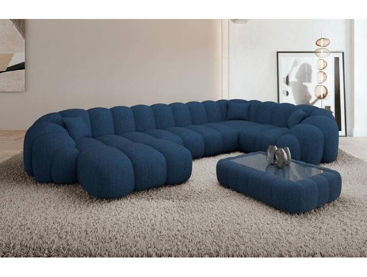 Sofa Dreams Sofa Rajada U Form Stoff, blau, Webstoff-Blau von sofa-dreams