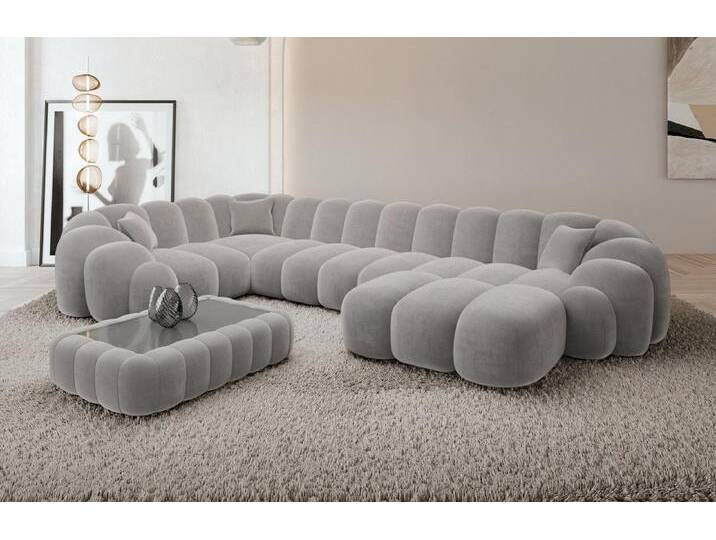 Sofa Dreams Sofa Rajada U Form Stoff, grau, Samt-Hellgrau Sofa Dreams Sofa Rajada U Form Stoff, grau, Samt-Hellgrau von sofa-dreams
