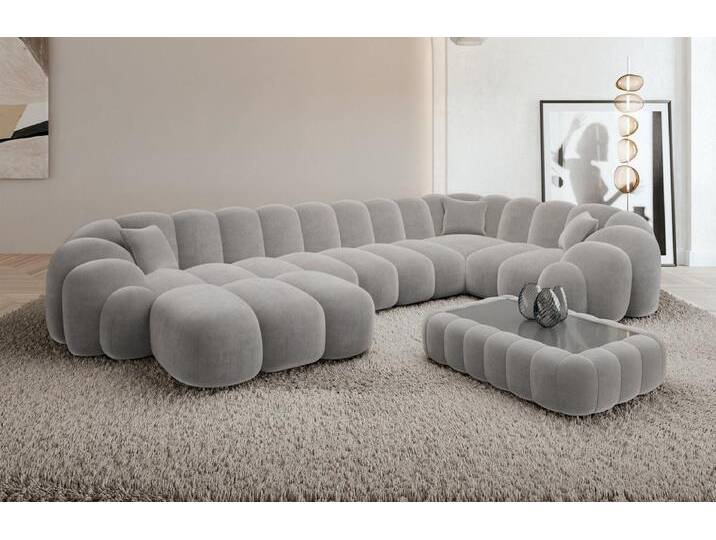 Sofa Dreams Sofa Rajada U Form Stoff, grau, Samt-Hellgrau Sofa Dreams Sofa Rajada U Form Stoff, grau, Samt-Hellgrau von sofa-dreams