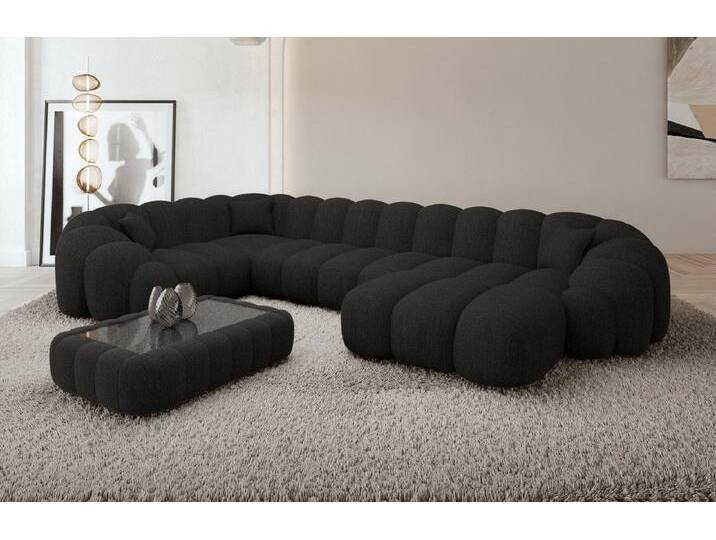Sofa Dreams Sofa Rajada U Form Stoff, schwarz, Webstoff-Schwarz von sofa-dreams
