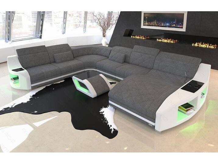 Sofa Dreams Sofa Sofa Designersofa Polsterstoff Swing XXL H Strukturstoff Stoffsofa, grau, Ohne Bettfunktion, grau-weiß von sofa-dreams
