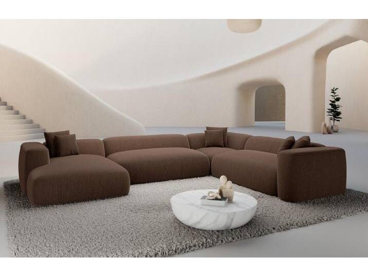 Sofa Dreams Wohnlandschaft Alcudia XXL Stoff mit Ottomane, Designer, 6-Sitzer, attraktive Farben, Strukturstoff Bezug in Braun, braun, Webstoff-Braun Sofa Dreams Wohnlandschaft Alcudia XXL Stoff mit Ottomane, Designer, 6-Sitzer, attraktive Farben, Strukturstoff Bezug in Braun, braun, Webstoff-Braun von sofa-dreams