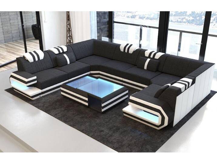 Sofa Dreams Wohnlandschaft Design Polster Stoff Sofa Ragusa U Form H Strukturstoff Stoffsofa, schwarz, Ohne Hocker, schwarz-weiß Sofa Dreams Wohnlandschaft Design Polster Stoff Sofa Ragusa U Form H Strukturstoff Stoffsofa, schwarz, Ohne Hocker, schwarz-weiß von sofa-dreams