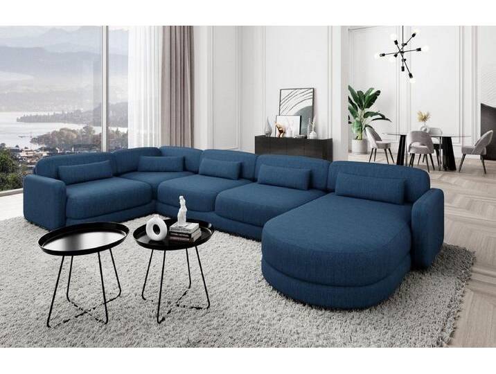 Sofa Dreams Wohnlandschaft Design Stoff Polstersofa Stoffcouch Stoffsofa Valencia U Form Couch, Loungesofa, blau, Blau-Webstoff Sofa Dreams Wohnlandschaft Design Stoff Polstersofa Stoffcouch Stoffsofa Valencia U Form Couch, Loungesofa, blau, Blau-Webstoff von sofa-dreams