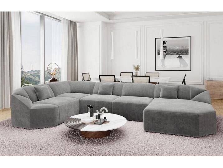 Sofa Dreams Wohnlandschaft Designer Stoff Sofa Cabrera U Form Samtstoff Stoffsofa, Loungesofa, grau, Dunkelgrau Sofa Dreams Wohnlandschaft Designer Stoff Sofa Cabrera U Form Samtstoff Stoffsofa, Loungesofa, grau, Dunkelgrau von sofa-dreams