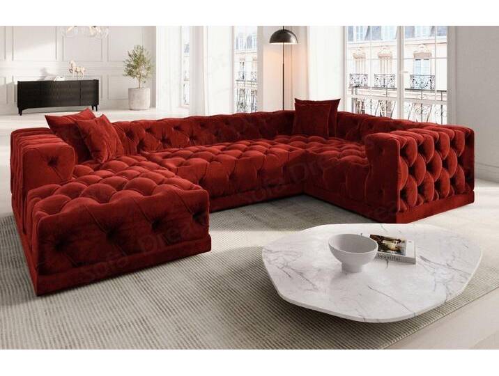 Sofa Dreams Wohnlandschaft Designer Stoff Sofa Palma U Form Samtstoff Stoffsofa, rot, Rot Sofa Dreams Wohnlandschaft Designer Stoff Sofa Palma U Form Samtstoff Stoffsofa, rot, Rot von sofa-dreams