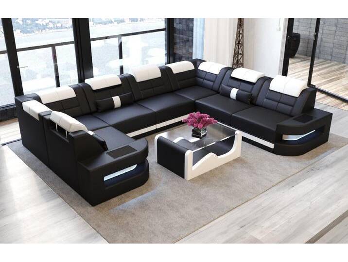 Sofa Dreams Wohnlandschaft Leder Ledercouch Sofa Como U Form Ledersofa, Couch, mit LED, Designersofa, schwarz, Mit Bettfunktion-RGB-LED-Beleuchtung Sofa Dreams Wohnlandschaft Leder Ledercouch Sofa Como U Form Ledersofa, Couch, mit LED, Designersofa, schwarz, Mit Bettfunktion-RGB-LED-Beleuchtung von sofa-dreams