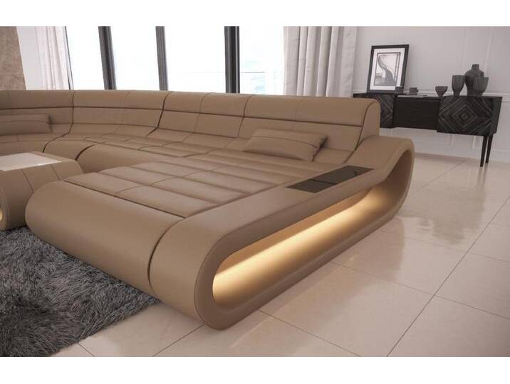 Sofa Dreams Wohnlandschaft Leder Sofa Ledercouch Concept XXL U Form Ledersofa, Couch, mit LED, Designersofa mit ergonomischer Rückenlehne Sofa Dreams Wohnlandschaft Leder Sofa Ledercouch Concept XXL U Form Ledersofa, Couch, mit LED, Designersofa mit ergonomischer Rückenlehne von sofa-dreams