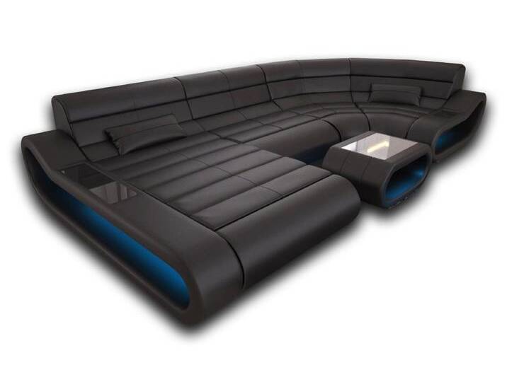 Sofa Dreams Wohnlandschaft Ledercouch Leder Sofa Concept U Form Ledersofa, Couch, mit LED, Designersofa mit ergonomischer Rückenlehne, schwarz Sofa Dreams Wohnlandschaft Ledercouch Leder Sofa Concept U Form Ledersofa, Couch, mit LED, Designersofa mit ergonomischer Rückenlehne, schwarz von sofa-dreams