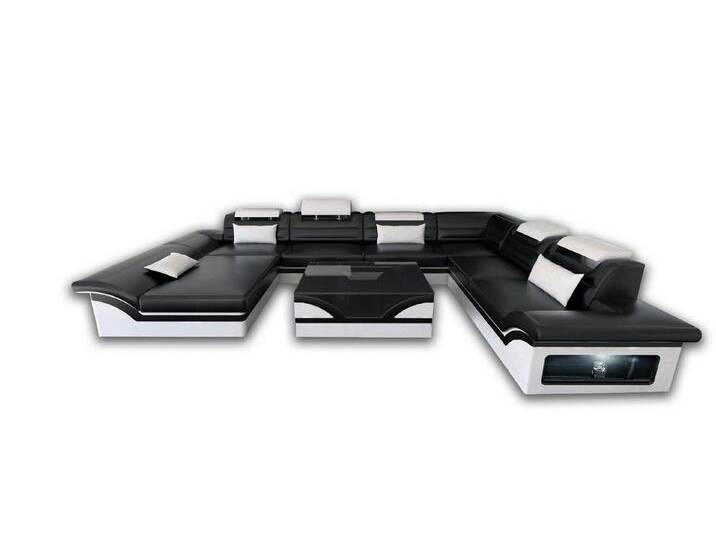 Sofa Dreams Wohnlandschaft Ledercouch Leder Sofa Enzo XXL U Form Ledersofa, Couch, mit LED, Designersofa, schwarz Sofa Dreams Wohnlandschaft Ledercouch Leder Sofa Enzo XXL U Form Ledersofa, Couch, mit LED, Designersofa, schwarz von sofa-dreams