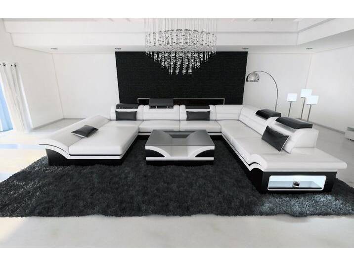 Sofa Dreams Wohnlandschaft Ledercouch Leder Sofa Enzo XXL U Form Ledersofa, Couch, mit LED, Designersofa, schwarz weiß Sofa Dreams Wohnlandschaft Ledercouch Leder Sofa Enzo XXL U Form Ledersofa, Couch, mit LED, Designersofa, schwarz weiß von sofa-dreams