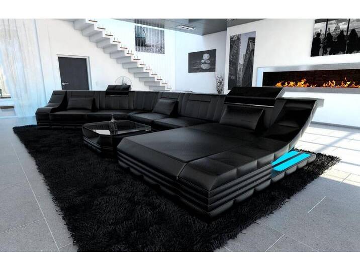 Sofa Dreams Wohnlandschaft Ledercouch Leder Sofa Turino CL Form Ledersofa, Couch, mit LED, Designersofa, schwarz, Mit Bettfunktion-RGB-LED-Beleuchtung Sofa Dreams Wohnlandschaft Ledercouch Leder Sofa Turino CL Form Ledersofa, Couch, mit LED, Designersofa, schwarz, Mit Bettfunktion-RGB-LED-Beleuchtung von sofa-dreams