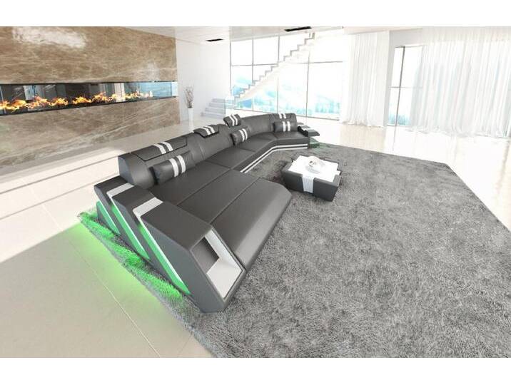 Sofa Dreams Wohnlandschaft Ledercouch Sofa Leder Apollonia C Form Ledersofa, Couch, mit LED, Designersofa, grau, Mit Bettfunktion-RGB-LED-Beleuchtung Sofa Dreams Wohnlandschaft Ledercouch Sofa Leder Apollonia C Form Ledersofa, Couch, mit LED, Designersofa, grau, Mit Bettfunktion-RGB-LED-Beleuchtung von sofa-dreams