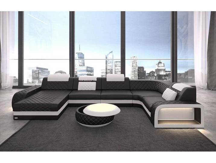 Sofa Dreams Wohnlandschaft Ledercouch Sofa Leder Berlin U Form Ledersofa, Couch, mit LED, Designersofa, schwarz, Ohne Bettfunktion-RGB-LED-Beleuchtung Sofa Dreams Wohnlandschaft Ledercouch Sofa Leder Berlin U Form Ledersofa, Couch, mit LED, Designersofa, schwarz, Ohne Bettfunktion-RGB-LED-Beleuchtung von sofa-dreams