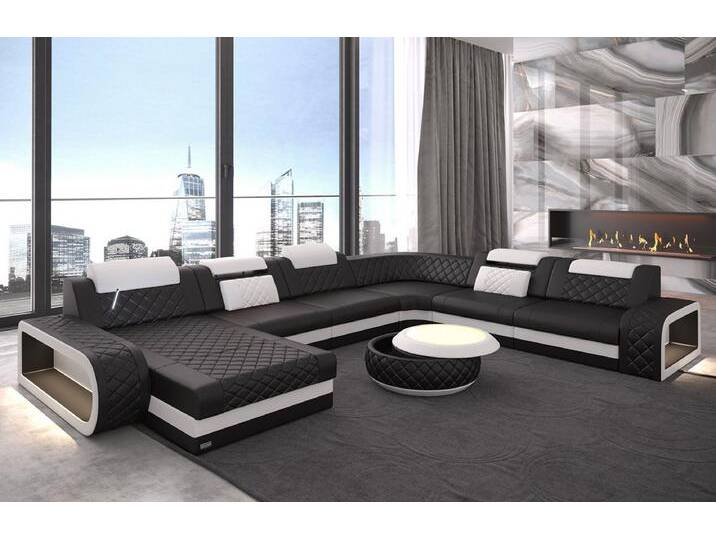 Sofa Dreams Wohnlandschaft Ledercouch Sofa Leder Berlin XXL U Form Ledersofa, Couch, mit LED, Designersofa, schwarz Sofa Dreams Wohnlandschaft Ledercouch Sofa Leder Berlin XXL U Form Ledersofa, Couch, mit LED, Designersofa, schwarz von sofa-dreams