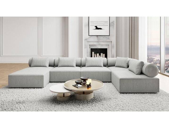 Sofa Dreams Wohnlandschaft Polster Luxus Sofa Stoff Wohnlandschaft Laguardia U Form Polstersofa, Loungesofa, grau, Hellgrau-Webstoff Sofa Dreams Wohnlandschaft Polster Luxus Sofa Stoff Wohnlandschaft Laguardia U Form Polstersofa, Loungesofa, grau, Hellgrau-Webstoff von sofa-dreams